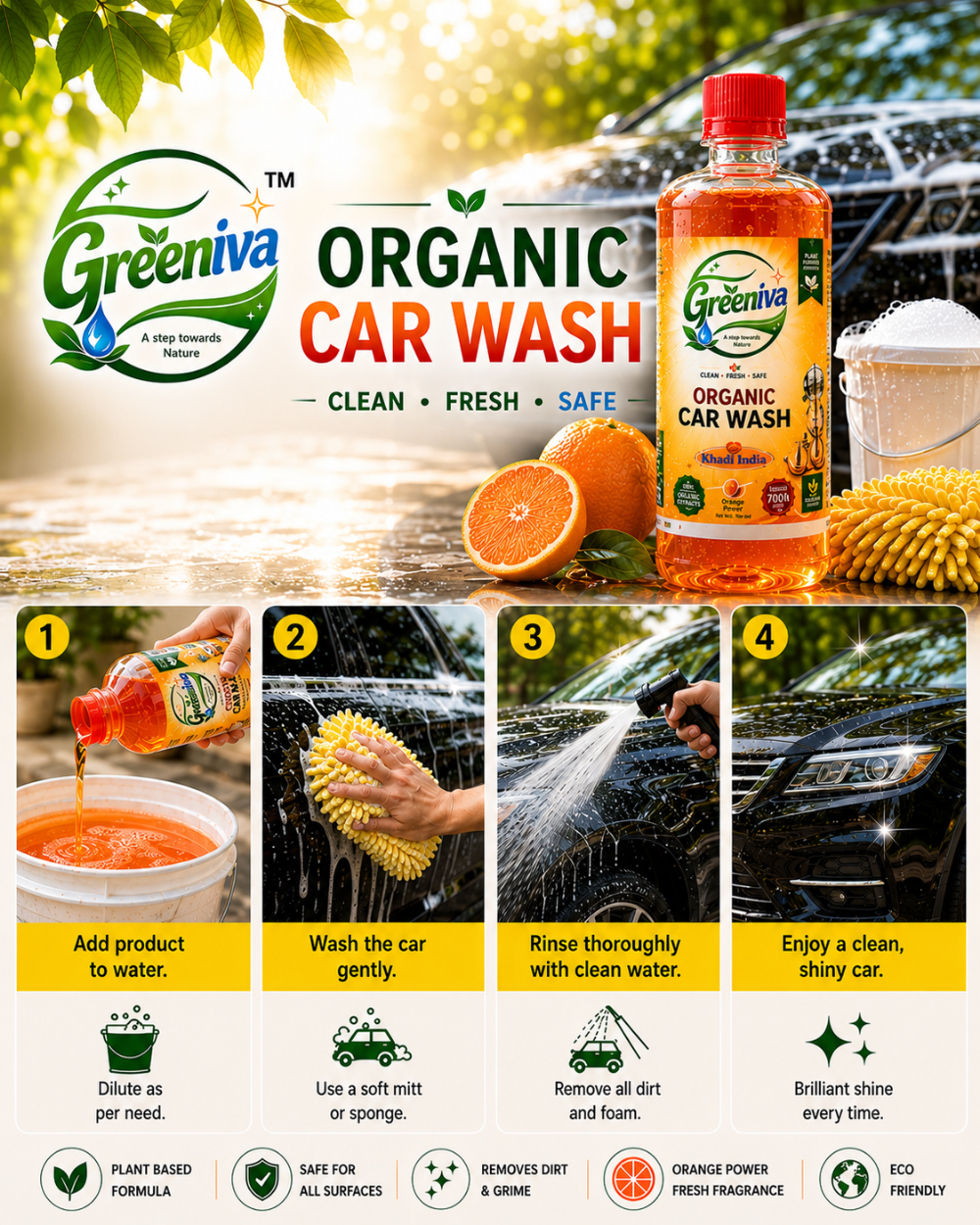 Organic Car Wash (Orange) uses