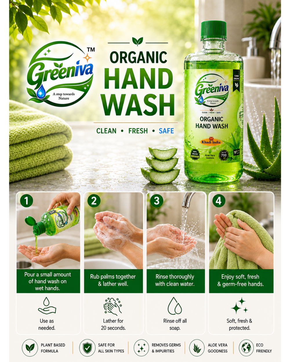 Organic Hand Wash (Aloe Vera) uses